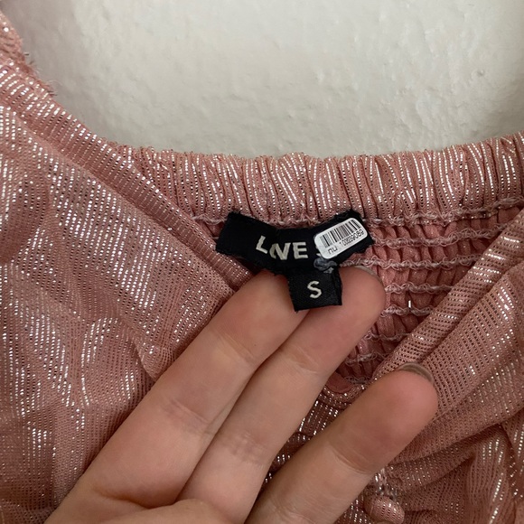 LoveSam Free People Shimmer and Shine Ruffle Mini Dress Size Small - Picture 4 of 7